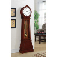 Coaster Furniture 900723 Grandfather Clock with Chime Brown Red